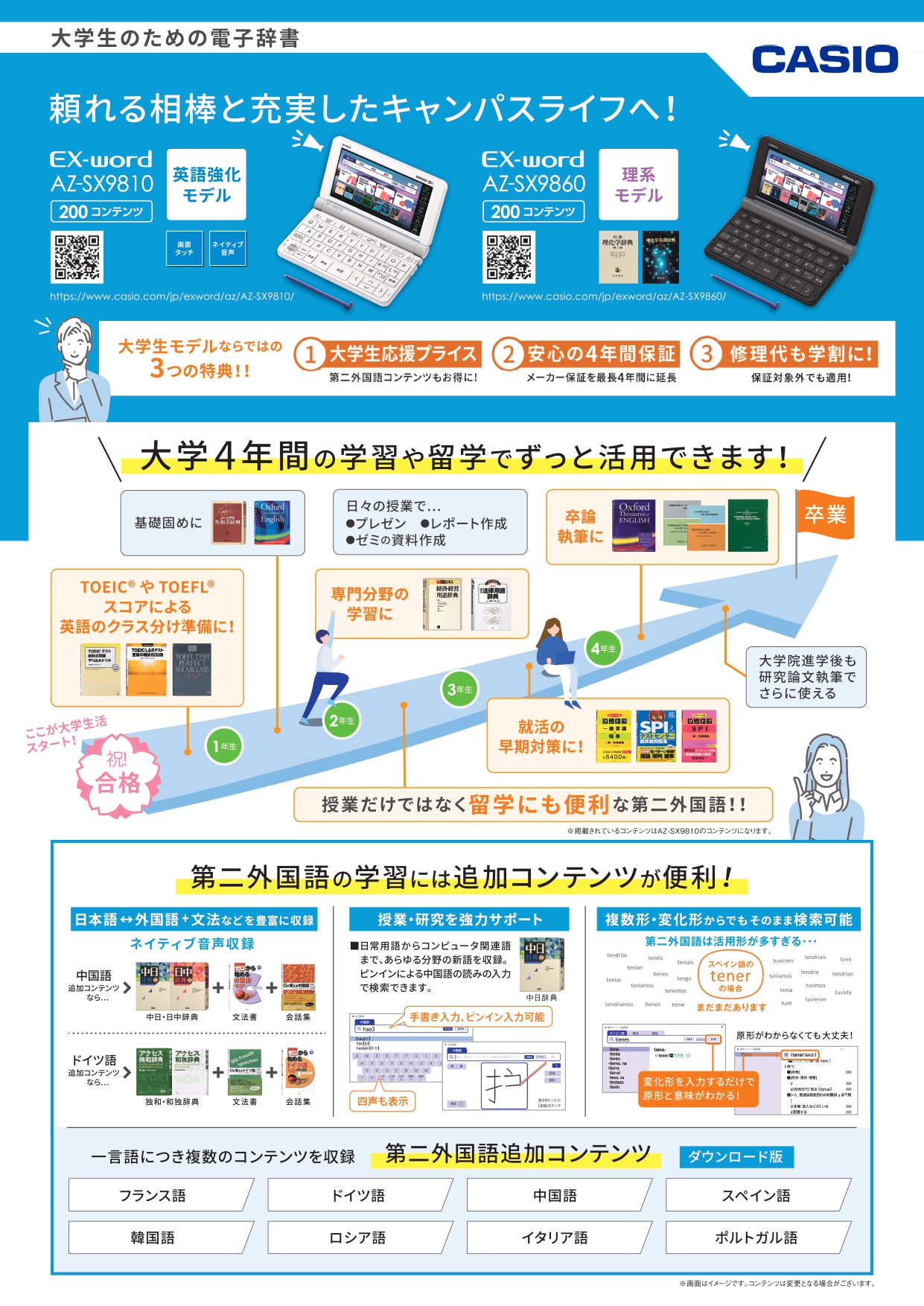 ☆ほぼ新品☆ カシオ 電子辞書（大学生向け、英語コンテンツ充実 